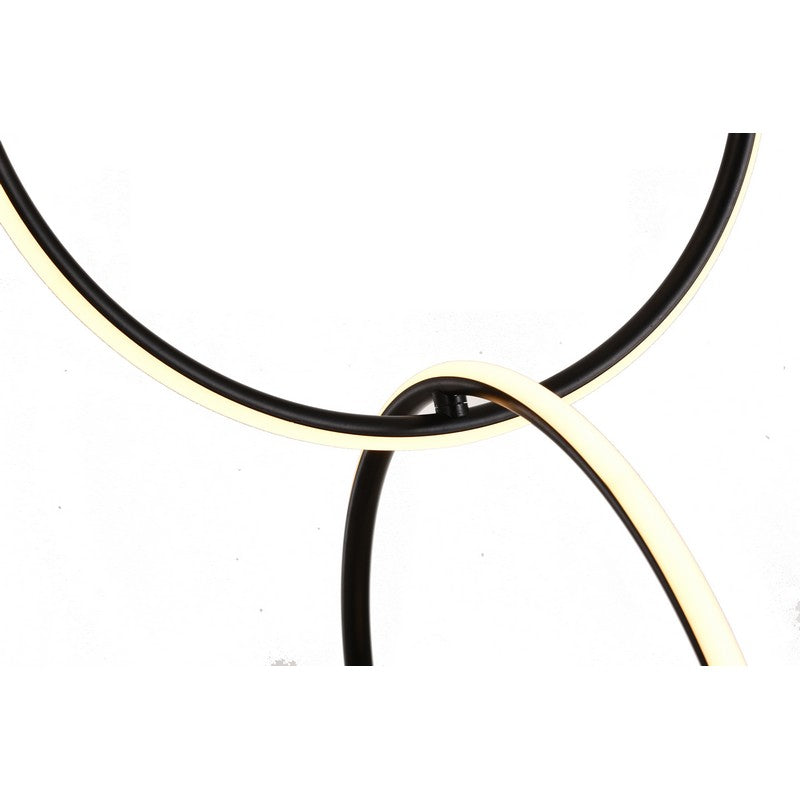 Black 5-Ring LED Chandelier