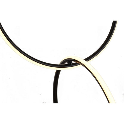 Black 5-Ring LED Chandelier