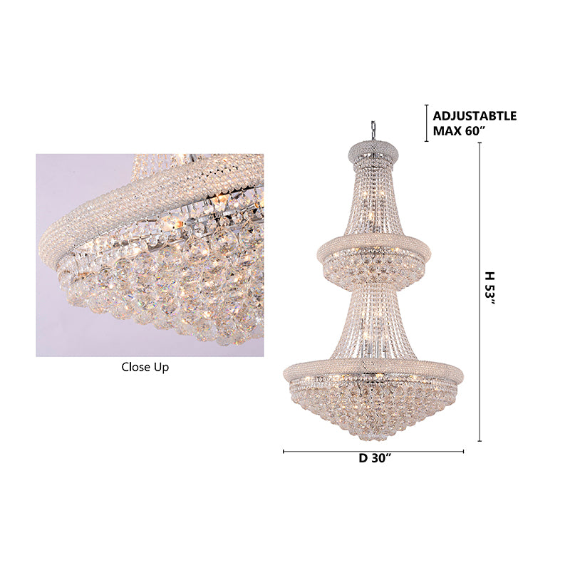3 Tier Clear Crystal Chandelier with Crystal Balls