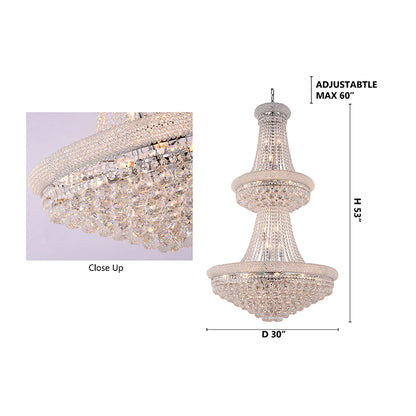 3 Tier Clear Crystal Chandelier with Crystal Balls