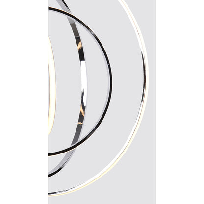 Modern Chrome 4-Ring LED Chandelier