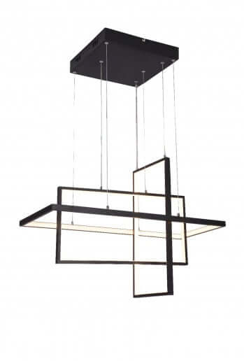 Matte Black Metal Frame LED Floating Box Light by Bethel International