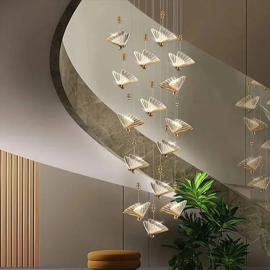 Brass Butterfly LED Chandelier 15 Heads by Bethel International