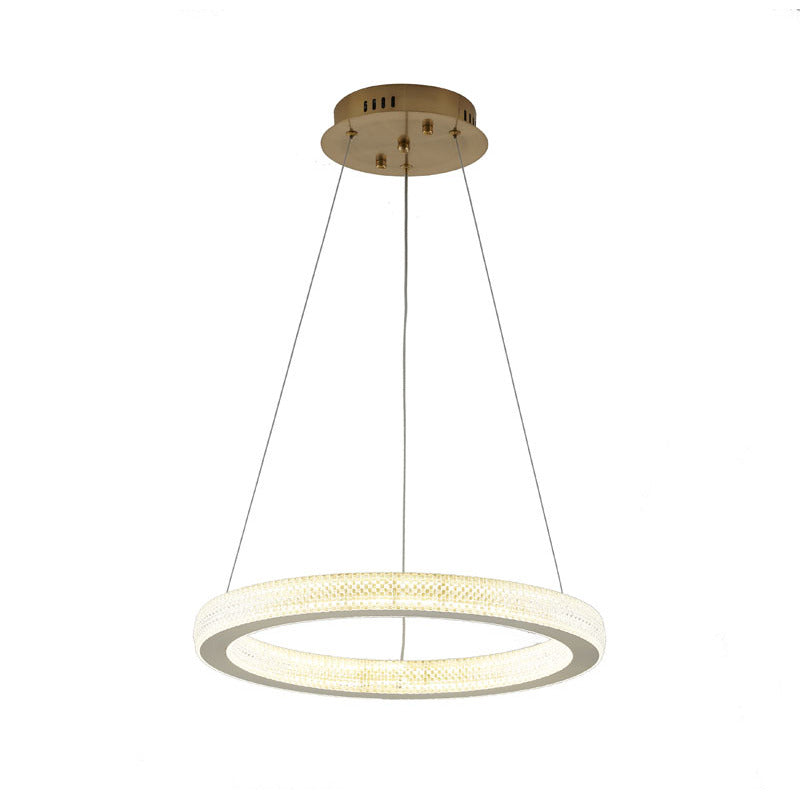 Sand Gold Halo LED Chandelier – 18"