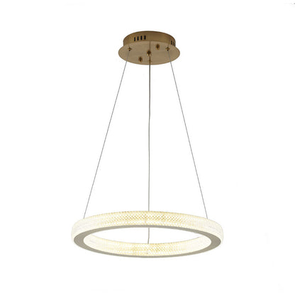 Sand Gold Halo LED Chandelier – 18"