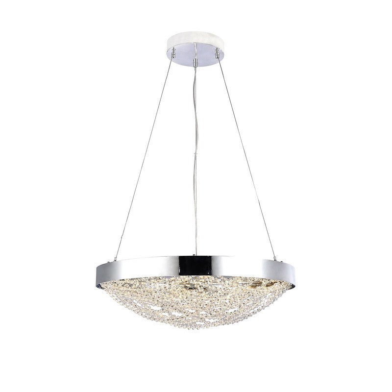 Chrome Crystal Basket Chandelier