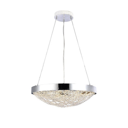 Chrome Crystal Basket Chandelier