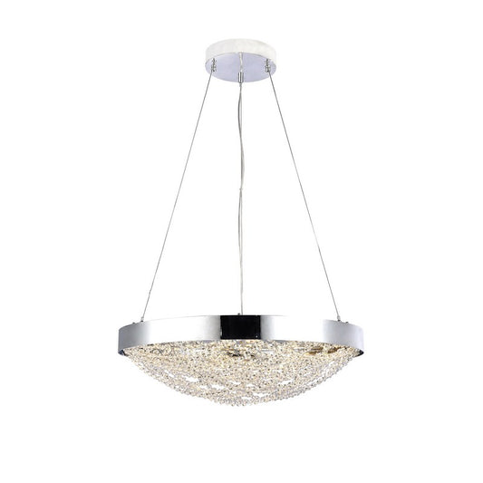 Chrome Crystal Basket Chandelier