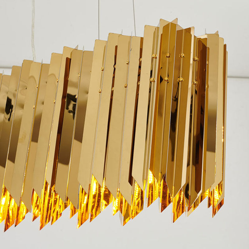 Gold Oval Chandelier with Spike Accents