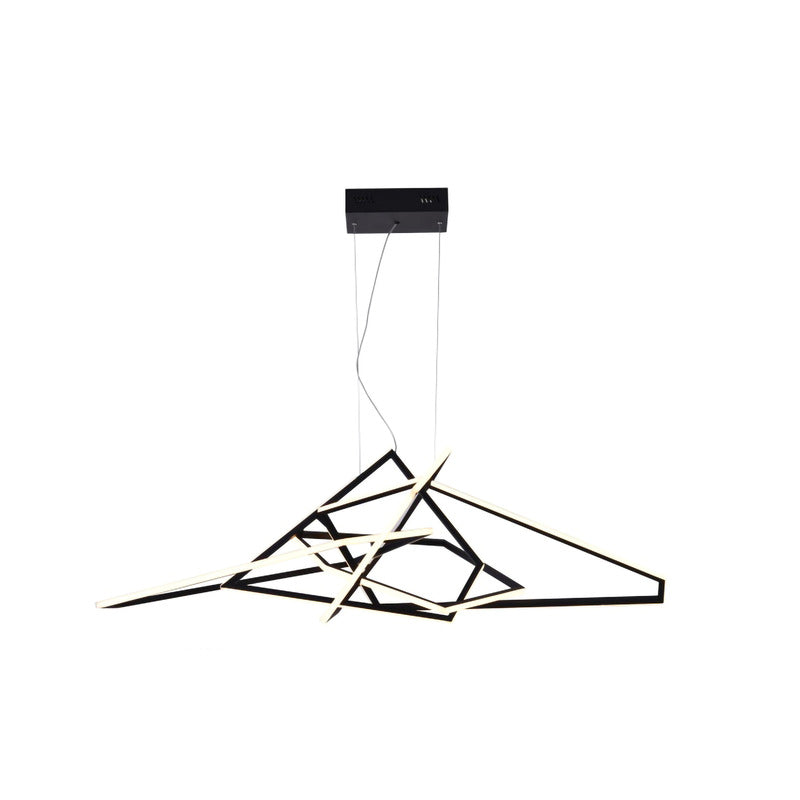 Black LED Chandelier With White Acrylic Diffusers