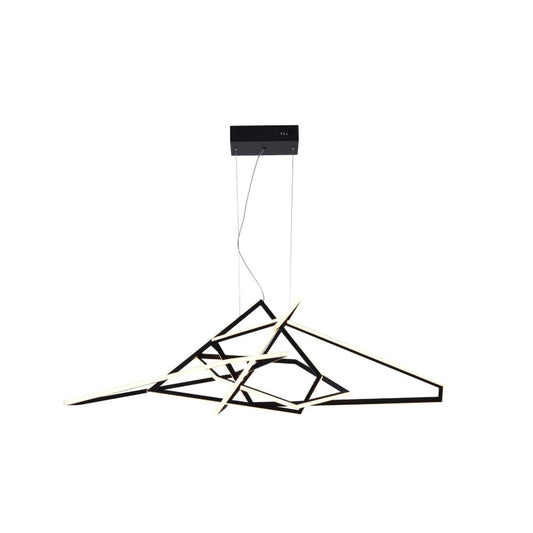 Black LED Chandelier With White Acrylic Diffusers