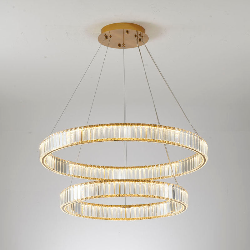 Two Tier Halo Ring Chandelier