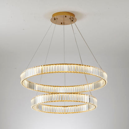 Two Tier Halo Ring Chandelier