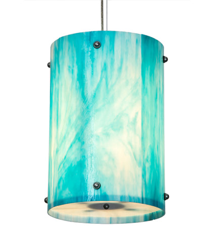 Deep Aqua Opalescent Glass Pendant with Statuario Diffuser by Meyda Lighting