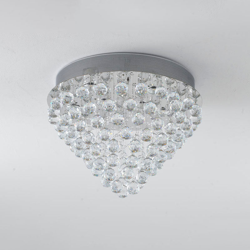 Clear Crystal Semi Flush Mount