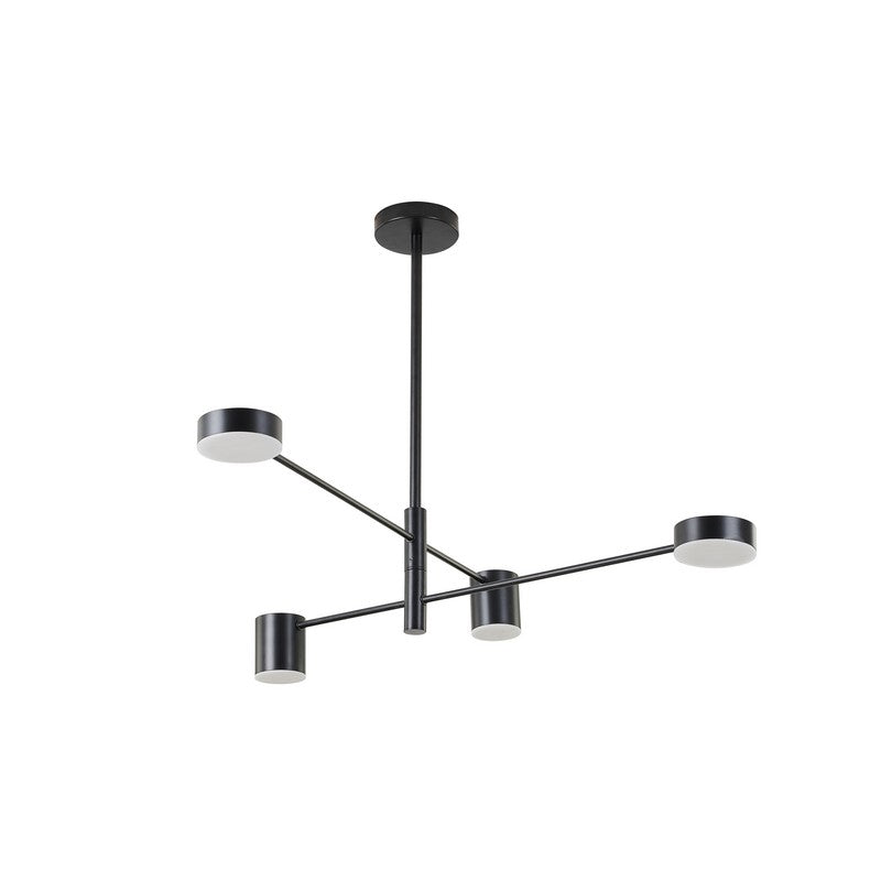 Modern 5+ Light LED Chandelier - Black