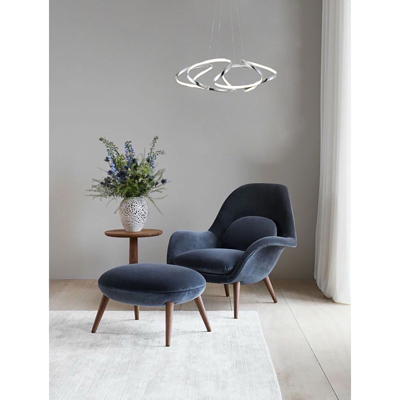 Aluminium Clustered LED Chandelier with White Acrylic Diffuser