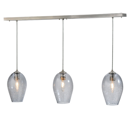 44" Long Crackle Orb Mouth Blown 3 LT Island Pendant by Meyda Lighting