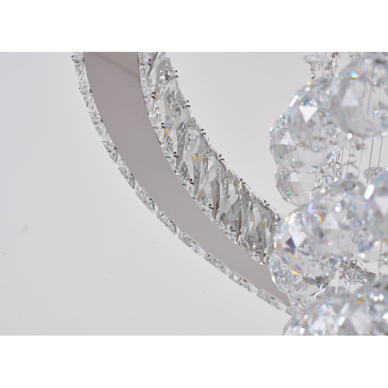 Crystal Ball Chandelier With A LED Clear Crystal Ring