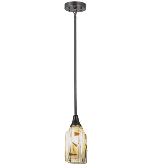 4.5"Sq Metro Fusion Licorice Draped Glass Mini Pendant by Meyda Lighting