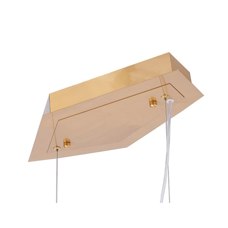 Gold Hairline Finish Branch Chandelier With Clear Bubble Crystal Accents