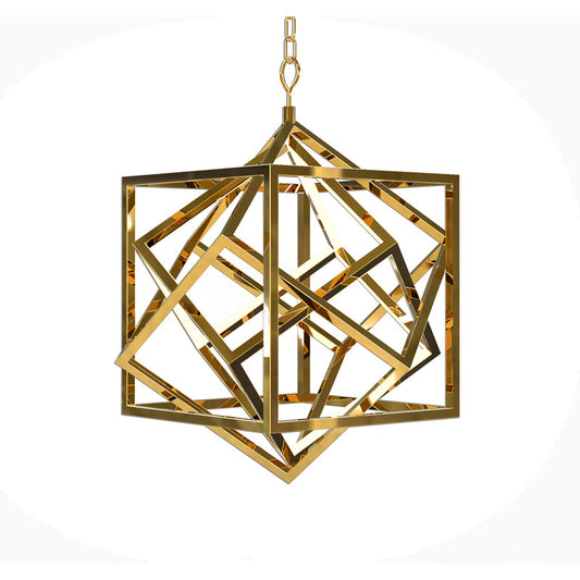 Gold Geometric LED Chandelier