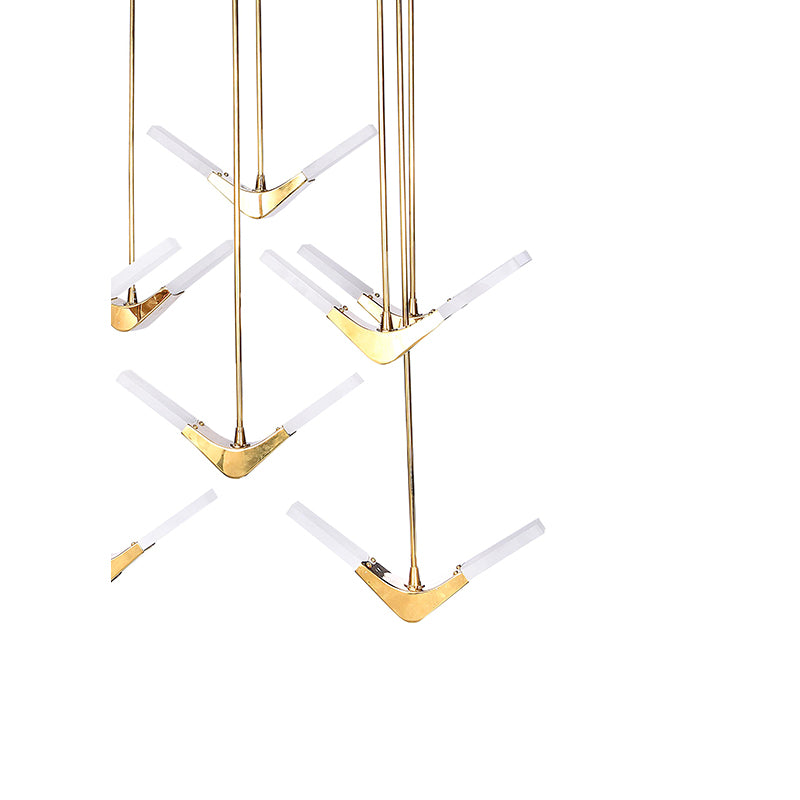 Gold Boomerang LED Chandelier