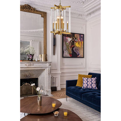 Antique Gold Chandelier With Clear Acrylic Arms