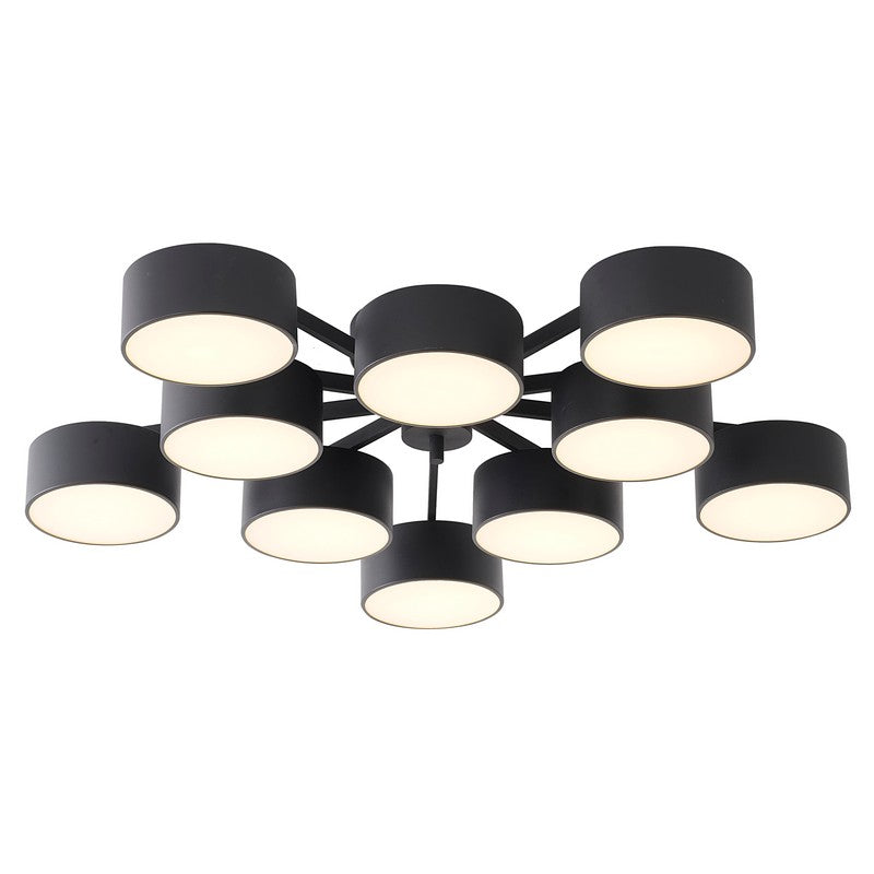 Black/Gold Frame Light Fixture with Black Shades and White Frosted Diffusers