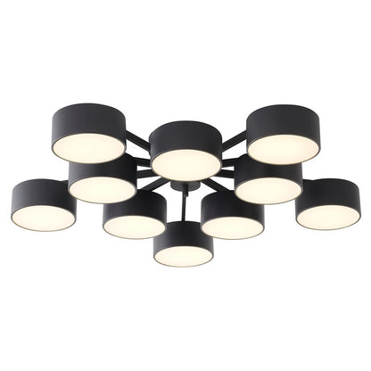 Black/Gold Frame Light Fixture with Black Shades and White Frosted Diffusers