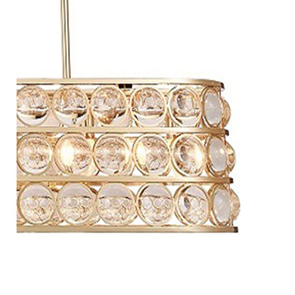 Gold Oval Chandelier With Clear Magnifying Glass