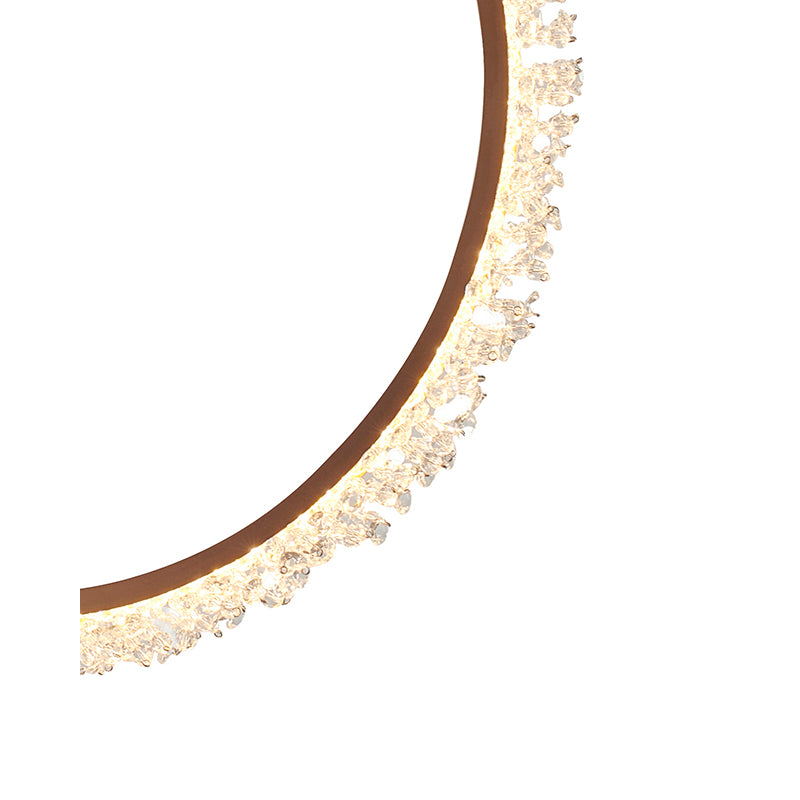 Gold LED Crystal Ring Chandelier