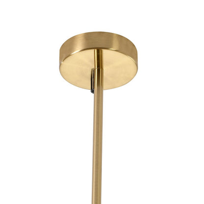 Brass & Black Framed Chandelier with Milk White Glass Shades