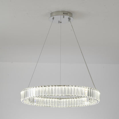 Clear Crystal Halo Chandelier With Chrome/Gold Hardware