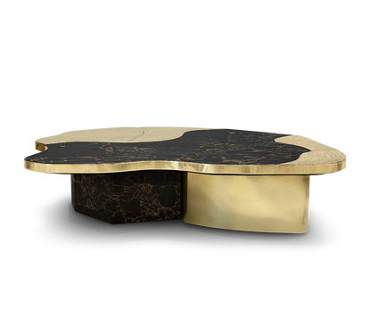 Ophelia Portoro Marble & Gold Center Table