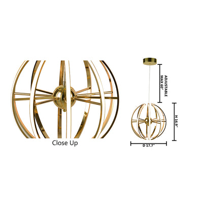 Gold LED Chandelier with Acrylic Diffusers