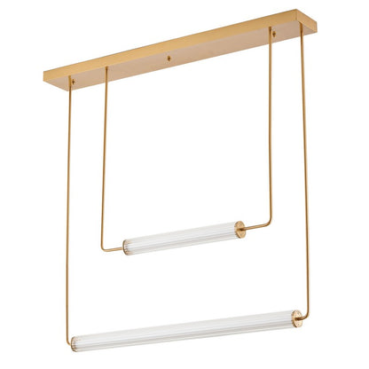 Modern Brass Cylinder Shade LED Chandelier