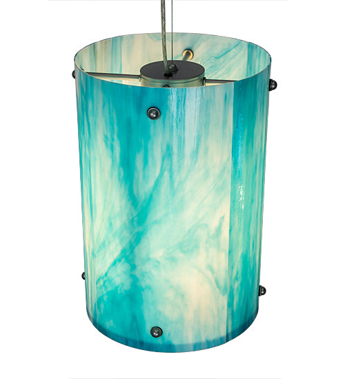 Deep Aqua Opalescent Glass Pendant with Statuario Diffuser by Meyda Lighting