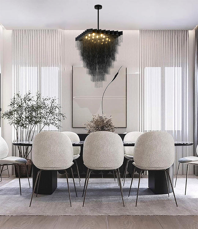 Satin Black Prism Chandelier