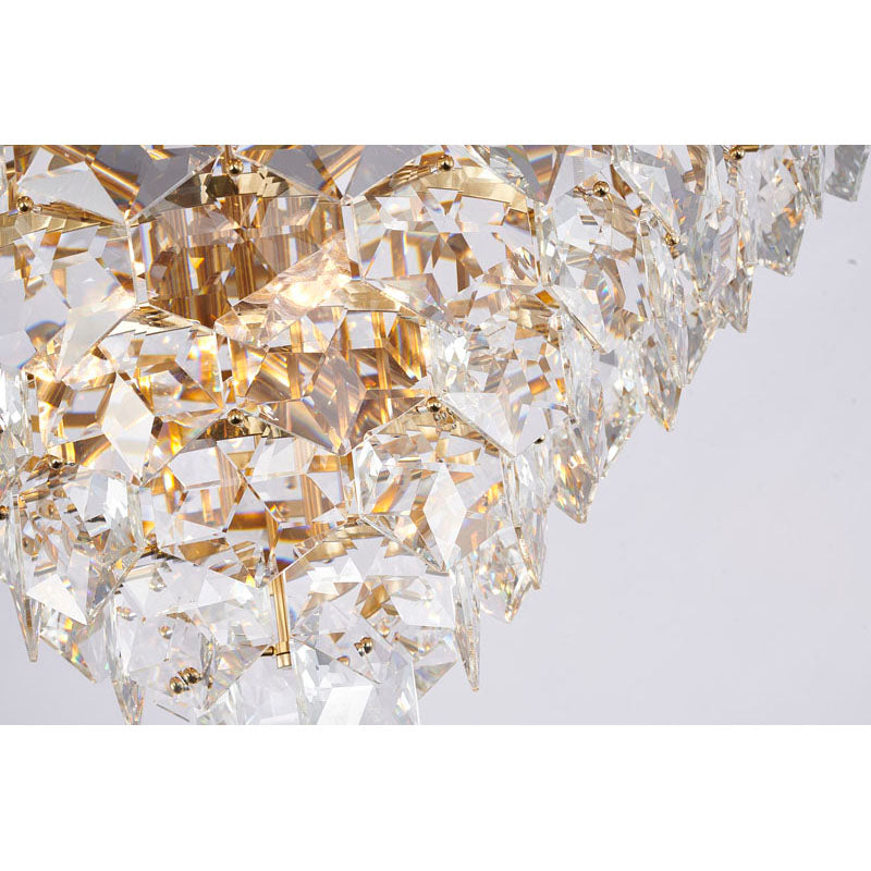 Gold Chandelier With Clear Hanging Crystals