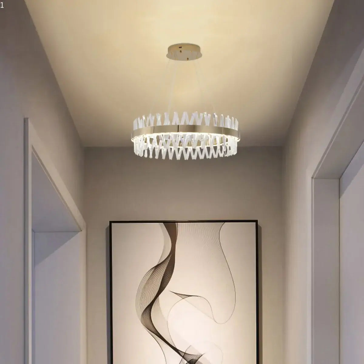 Modern Gold LED Chandelier with Integrated LED & Crystals
by Bethel International