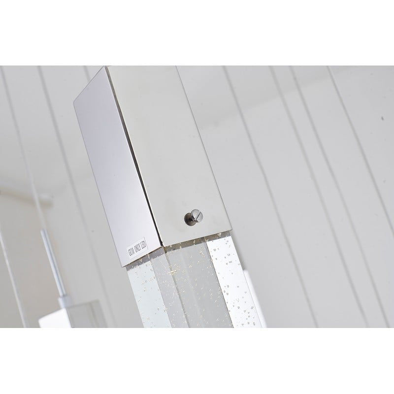 Chrome Frame Chandelier with Hanging Bubble Iceberg Crystal Pendants