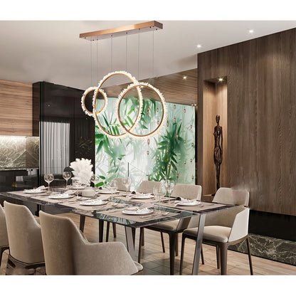 Three Ring Gold LED Chandelier