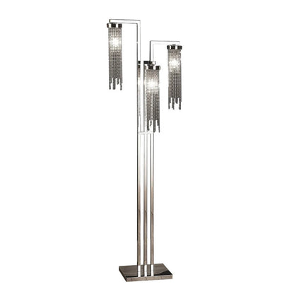 3 Crystal Cascade Style Shade Floor Lamp