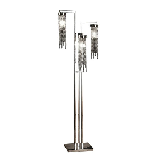 3 Crystal Cascade Style Shade Floor Lamp