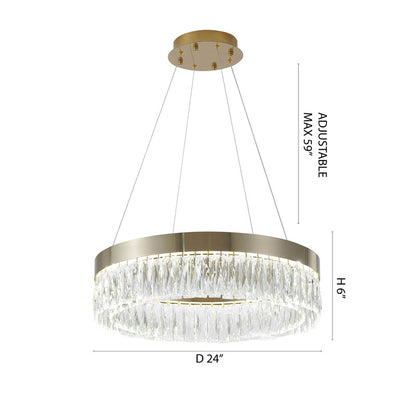 LED Chandelier with Hanging Crystals