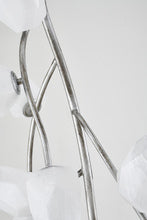 Black Branch Chandelier with White Glass Shades