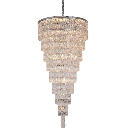Nine Tier Chandelier With Clear Hanging Crystals