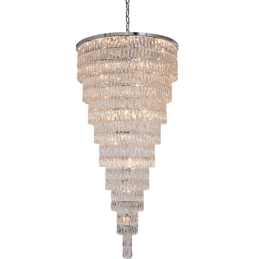 Nine Tier Chandelier With Clear Hanging Crystals