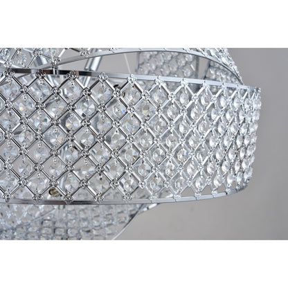 Chrome Triple Ring Clear Crystal Chandelier